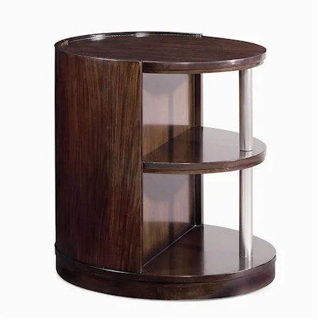 Oval End Table w/ 2 Shelves
